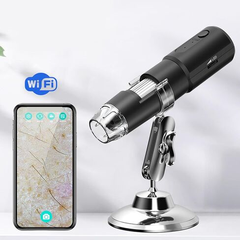 مجهر رقمي Yoidesu من 50X إلى 1000X، عدسة عالية الدقة بارتفاع دوار 360 درجة قابل للتعديل مع 8 مصابيح LED للوحات الدوائر والمنسوجات العتيقة in Kuwait