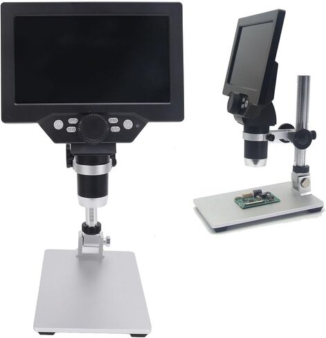 Diyeeni 7" Digital Microscope - 1080P 1200X CoinMicroscope Magnifier, 12MP Ultra Precise Focusing LCD Soldering Microscopes, CoinMicroscope with Screen for Adults, PC View in Kuwait