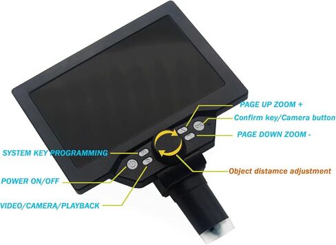 Diyeeni 7" Digital Microscope - 1080P 1200X CoinMicroscope Magnifier, 12MP Ultra Precise Focusing LCD Soldering Microscopes, CoinMicroscope with Screen for Adults, PC View in Kuwait