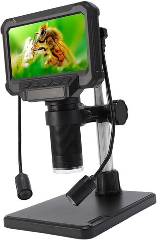 SUNGOOYUE 4.3 Inch LCD Digital Microscope, 720P 1MP 1080P Camera with 8 Adjustable LEDs and 2 Side Lamps, for Circuit Board Inspection Jewelry Stamps Watches PC View in Kuwait