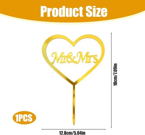 Mr and Mrs Cake Topper with Rustic Design, Acrylic Bride and Groom Wedding Cake Topper for Weddings, Engagements, Anniversaries and Bridal Showers in Kuwait