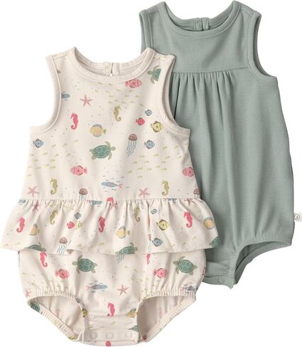 little planet by carter's Baby Girls' 2 Pack Romper Made With Organic Cotton in Saudi Arabia