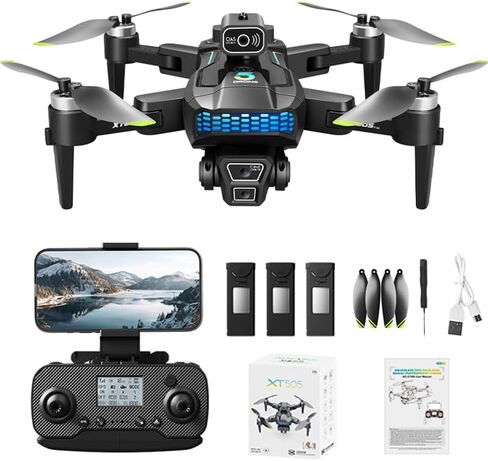 طائرة بدون طيار GPS مع كاميرا 4K EIS للبالغين، وقت طيران 60 دقيقة، نقل طويل المدى، اتبعني، إرجاع تلقائي، محرك بدون فرش، تجنب العوائق، طائرة كوادكوبتر خفيفة الوزن وقابلة للطي لعبة هدايا عيد الميلاد للمبتدئين in Kuwait