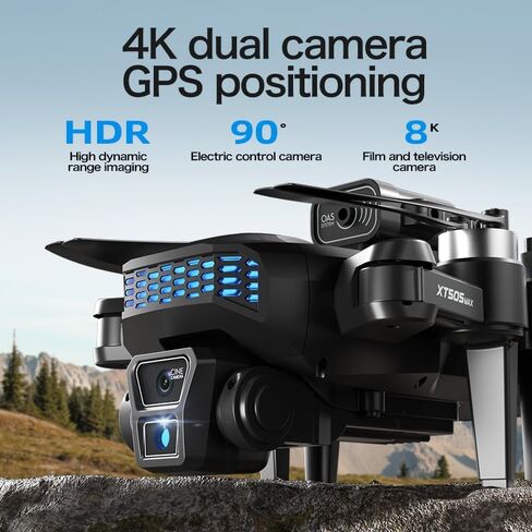 طائرة بدون طيار GPS مع كاميرا 4K EIS للبالغين، وقت طيران 60 دقيقة، نقل طويل المدى، اتبعني، إرجاع تلقائي، محرك بدون فرش، تجنب العوائق، طائرة كوادكوبتر خفيفة الوزن وقابلة للطي لعبة هدايا عيد الميلاد للمبتدئين in Kuwait