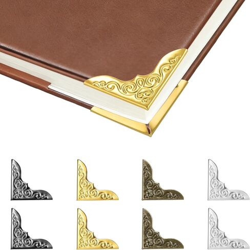 100 قطعة من واقيات زوايا الكتب المعدنية، 4 ألوان متنوعة لحماية زوايا الصور من أجل أغلفة الصور العتيقة وأغطية ورقية مزخرفة وملحقات حماية حواف كتاب القصاصات in Kuwait