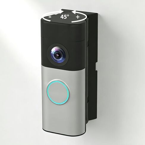 Adjustable Doorbell Angle Mount Compatible with R-ing Wired Doorbell Plus/Pro & Blink Video Doorbell, 0-45° Corner Mounting Bracket, Universal Left/Right Door Holder for Home & Apartment in Kuwait