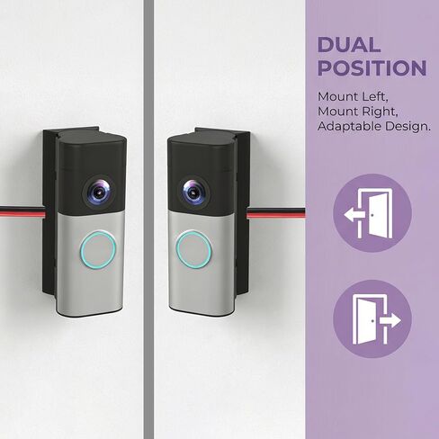 Adjustable Doorbell Angle Mount Compatible with R-ing Wired Doorbell Plus/Pro & Blink Video Doorbell, 0-45° Corner Mounting Bracket, Universal Left/Right Door Holder for Home & Apartment in Kuwait