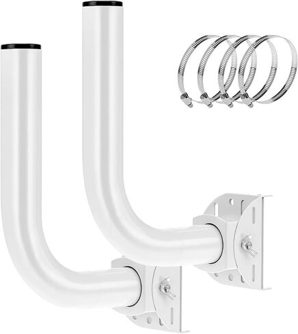 QWORK Universal Wireless Bridge Bracket Mount - 2-Pack قابل للتعديل 150 درجة J Pole Mount، متوافق مع AP Access Point Client CPE in Kuwait