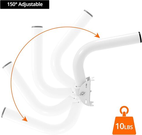 QWORK Universal Wireless Bridge Bracket Mount - 2-Pack قابل للتعديل 150 درجة J Pole Mount، متوافق مع AP Access Point Client CPE in Kuwait