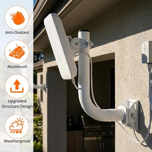 QWORK Universal Wireless Bridge Bracket Mount - 2-Pack قابل للتعديل 150 درجة J Pole Mount، متوافق مع AP Access Point Client CPE in Kuwait