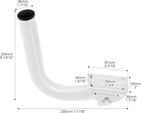 QWORK Universal Wireless Bridge Bracket Mount - 2-Pack قابل للتعديل 150 درجة J Pole Mount، متوافق مع AP Access Point Client CPE in Kuwait