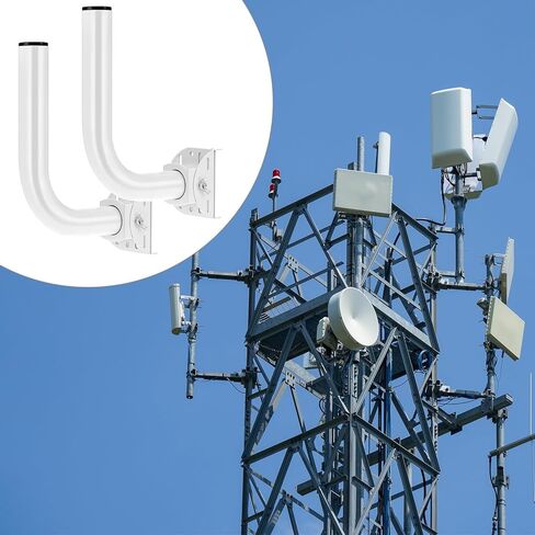QWORK Universal Wireless Bridge Bracket Mount - 2-Pack قابل للتعديل 150 درجة J Pole Mount، متوافق مع AP Access Point Client CPE in Kuwait