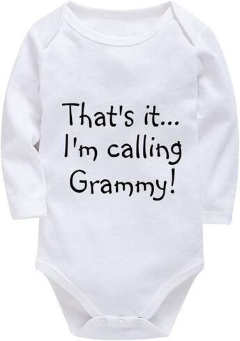 That's It I'm Calling Grammy First Outfit for Newborn Girl Long Sleeve Baby Girl Romper White 18 Months Girl Romp in Kuwait