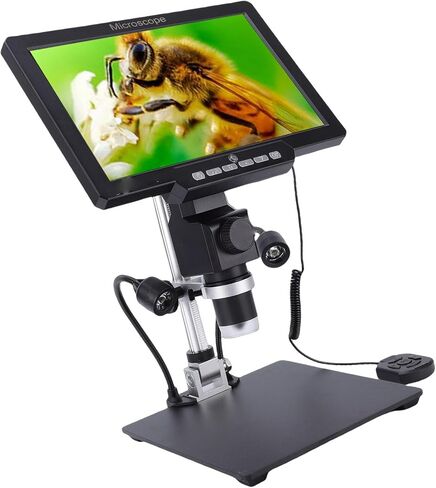 banapoy 10.1 Inch Digital Microscope, 2000x HD Electronic Soldering Microscope with LED Lights, Support Photo and Video, 10-130mm Focus Range, for Electronics Repair, Biological in Kuwait