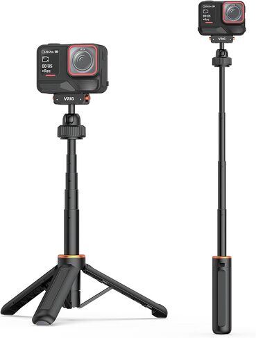 حامل ثلاثي عصا سيلفي ممتد مقاس 15.9 بوصة من VRIG لـ Insta360 Ace Pro2، مقبض عصا سيلفي مغناطيسية سريعة الإصدار، عمود مونوبود محمول 360 درجة لملحقات Insta360 X5/X4/ACE Pro/Ace in Kuwait