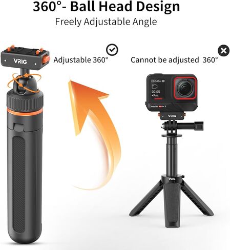 حامل ثلاثي عصا سيلفي ممتد مقاس 15.9 بوصة من VRIG لـ Insta360 Ace Pro2، مقبض عصا سيلفي مغناطيسية سريعة الإصدار، عمود مونوبود محمول 360 درجة لملحقات Insta360 X5/X4/ACE Pro/Ace in Kuwait