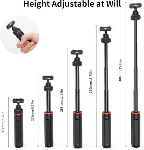 حامل ثلاثي عصا سيلفي ممتد مقاس 15.9 بوصة من VRIG لـ Insta360 Ace Pro2، مقبض عصا سيلفي مغناطيسية سريعة الإصدار، عمود مونوبود محمول 360 درجة لملحقات Insta360 X5/X4/ACE Pro/Ace in Kuwait