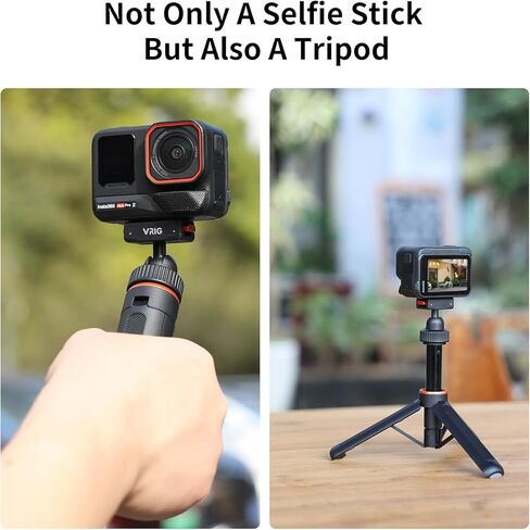 حامل ثلاثي عصا سيلفي ممتد مقاس 15.9 بوصة من VRIG لـ Insta360 Ace Pro2، مقبض عصا سيلفي مغناطيسية سريعة الإصدار، عمود مونوبود محمول 360 درجة لملحقات Insta360 X5/X4/ACE Pro/Ace in Kuwait