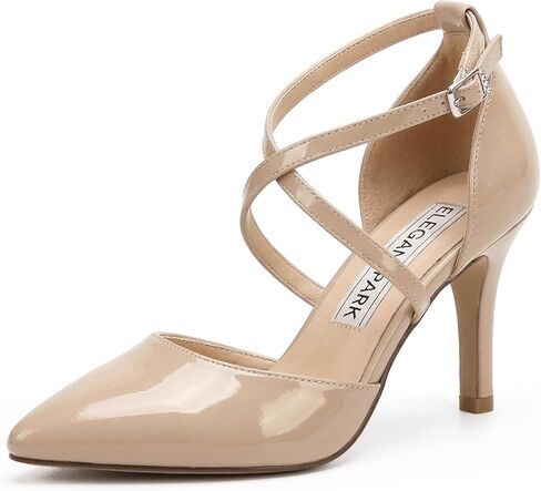 ELEGANTPARK HC1901 Women Pointed Toe High Heel Pumps Straps Satin Wedding Bridal Evening Party Dress Shoes in Kuwait