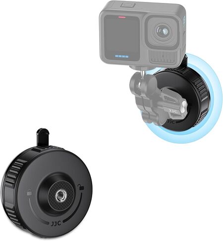 حامل كاميرا JJC محمول بالشفط مع برغي ذكر 1/4 بوصة، حامل شفط بقفل ملتوي متوافق مع DJI Pocket 4/3، Action 6، Gopro Hero 13/12، Insta360 X5 والهواتف لتسجيل الفيديو in Kuwait