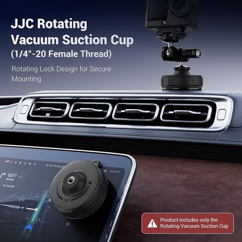 حامل كاميرا JJC محمول بالشفط مع برغي ذكر 1/4 بوصة، حامل شفط بقفل ملتوي متوافق مع DJI Pocket 4/3، Action 6، Gopro Hero 13/12، Insta360 X5 والهواتف لتسجيل الفيديو in Kuwait