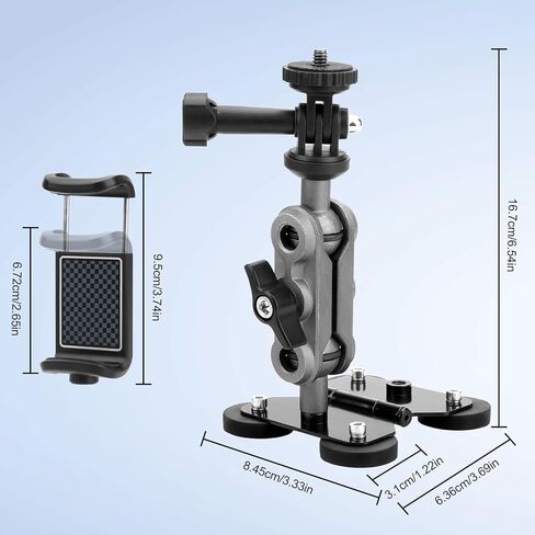 حامل سياج مغناطيسي EEEKit متوافق مع Mevo Start وGoPro وiPhone وكاميرات الحركة، حامل مزدوج ملولب 1/4 بوصة للبيسبول والكرة اللينة والتنس والتسجيل الرياضي in Kuwait