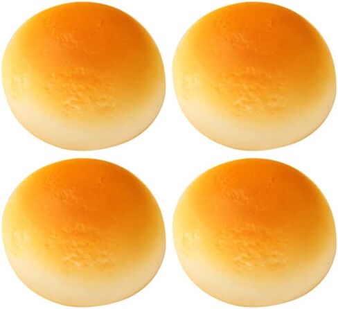 Toddmomy 4pcs Faux Bread Model Realistic Artificial Bread Decoration for Photography Props Bakery Displays Home Decor Pu Material Steamed Bun for Kitchen and Restaurant Use in Kuwait