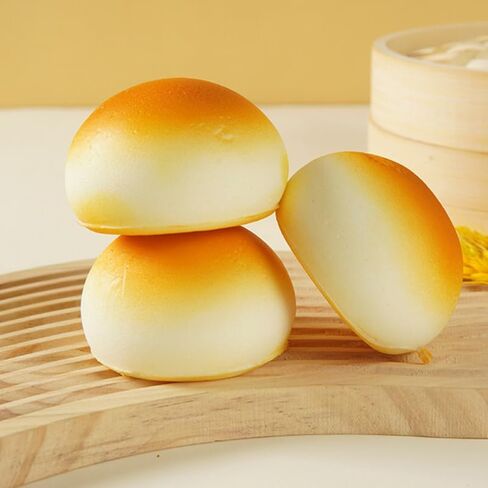 Toddmomy 4pcs Faux Bread Model Realistic Artificial Bread Decoration for Photography Props Bakery Displays Home Decor Pu Material Steamed Bun for Kitchen and Restaurant Use in Kuwait