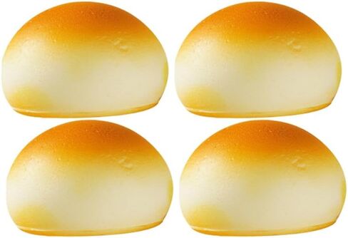 Toddmomy 4pcs Faux Bread Model Realistic Artificial Bread Decoration for Photography Props Bakery Displays Home Decor Pu Material Steamed Bun for Kitchen and Restaurant Use in Kuwait