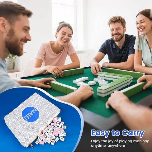 حقيبة بلاط ماجونج بسحاب، متوافقة مع بلاط ماجونج الأمريكي مقاس قياسي 1.2 بوصة (30 مم)، ملحقات هدايا ماجونج للنساء محبي ماجونج، أخضر in Kuwait