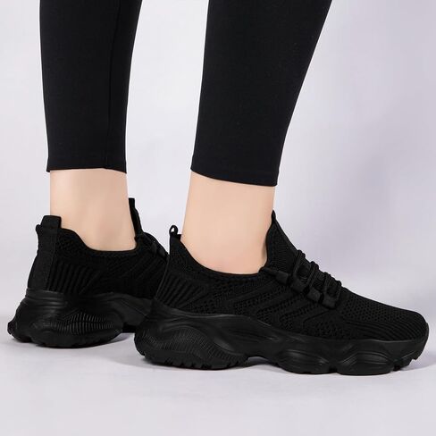 Platform Sneakers for Women Tennis Running Slip on Shoes Walking Gym Athletic Non Slip Workout Chunky Ladies Shoe in Saudi Arabia