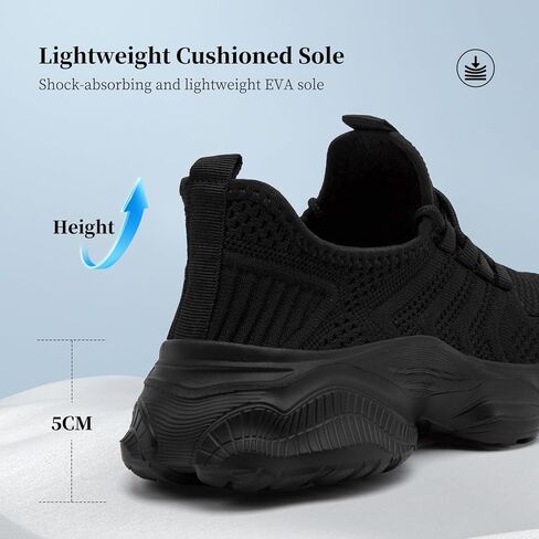 Platform Sneakers for Women Tennis Running Slip on Shoes Walking Gym Athletic Non Slip Workout Chunky Ladies Shoe in Saudi Arabia