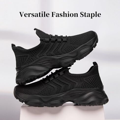 Platform Sneakers for Women Tennis Running Slip on Shoes Walking Gym Athletic Non Slip Workout Chunky Ladies Shoe in Saudi Arabia