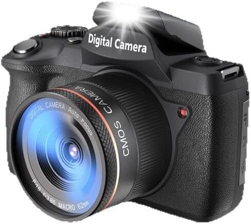 كاميرا رقمية 6K، كاميرا بدون مرآة بدقة 64 ميجابكسل مع شاشة لمس 4 بوصات، واي فاي، عدسة مزدوجة، تركيز تلقائي، للتصوير الفوتوغرافي ومدونات الفيديو in Kuwait