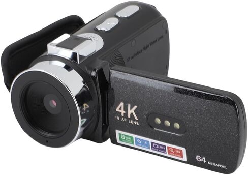كاميرا فيديو VBESTLIFE، مسجل كاميرا رقمية 4K 60MP 3.0 بوصة دوران 180 درجة، ضوء تعبئة LED، تكبير يدوي، AF، ماكرو، تعديل العمق in Kuwait