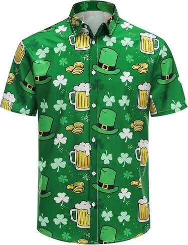 GRAJTCIN Mardi Gras Print Short Sleeve Shirt American Flag Button Down Shirts 4th of July Patriotic Shirts for Men in Saudi Arabia
