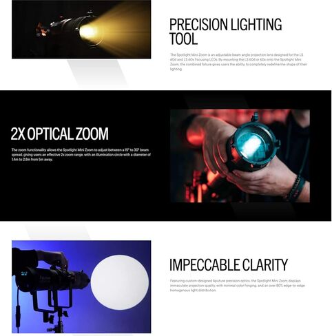 عدسة عرض Aputure Spotlight Mini Zoom مع تكبير 2X متوافقة مع LS 60d وLS 60x in Kuwait