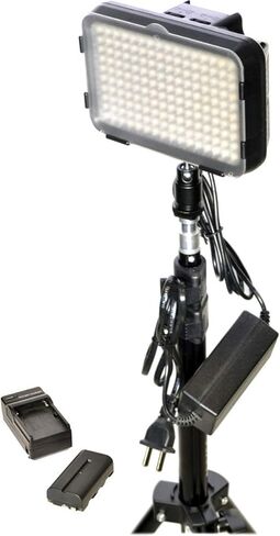 طقم إضاءة LED ثنائي اللون على الكاميرا XT160 مزود بحامل واحد مقاس 6.6 بوصات ومحول تيار متردد وبطارية من نوع NP-F وشاحن متعدد الفولتية in Kuwait