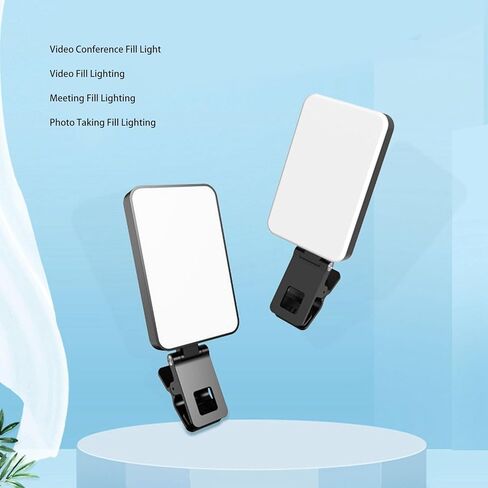 Yunseity Fill Video Conference Light, 3000-6500K, 5 Lighting Modes, 360° Rotation, Rechargeable Selfie Light for Laptop Vlog with Phone, for Photographers, Remote Workers in Kuwait