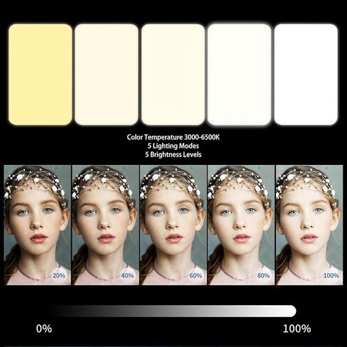Yunseity Fill Video Conference Light, 3000-6500K, 5 Lighting Modes, 360° Rotation, Rechargeable Selfie Light for Laptop Vlog with Phone, for Photographers, Remote Workers in Kuwait