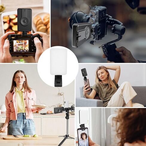 Yunseity Fill Video Conference Light, 3000-6500K, 5 Lighting Modes, 360° Rotation, Rechargeable Selfie Light for Laptop Vlog with Phone, for Photographers, Remote Workers in Kuwait