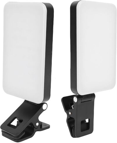 Yunseity Fill Video Conference Light, 3000-6500K, 5 Lighting Modes, 360° Rotation, Rechargeable Selfie Light for Laptop Vlog with Phone, for Photographers, Remote Workers in Kuwait