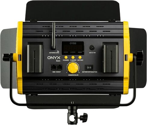 Ikan Onyx (2X) 1 × مجموعة إضاءة LED نصف ثنائية اللون 3200K-5600K مع بطاريات مزدوجة، إيثرنت DMX وجهاز تحكم عن بعد لاسلكي، أبواب الحظيرة، العلبة والحوامل متضمنة (OYB5-2PT-KIT) - أسود in Kuwait
