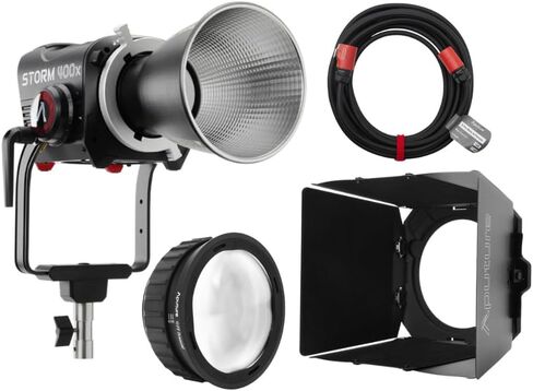 Aputure Storm 400x (V-Mount) (US) with CF7 Fresnel and Barn Doors Kit, and Storm 400x Head Cable (7.5m) Bundle (3 Items) in Kuwait