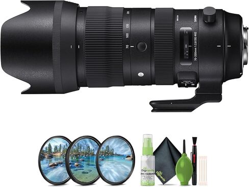 Sigma 70-200mm f/2.8 DG OS HSM Sports Canon EF (590954) Bundle. The Ideal Lens for Professional Portraits Weddings Indoor/Outdoor Adventure, Wildlife, Travel, Safari and Photo use + Accessories in Kuwait