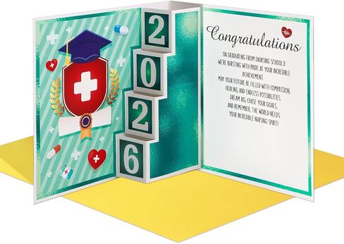 FLYAB Nurse Graduation Card with Envelope- 2025 Nurse Thank You Card Occupational RN Medical School Nursing Graduation Gifts for Graduates Her Him Men Women in Saudi Arabia