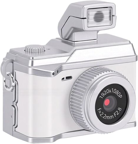 GOWENIC Compact Retro Camcorder Keychain, Small Keychain Camera 1080P Portable Tiny Video Recorder for Travel, Compact Design for Teenagers, 1.93 X 1.61 X .1in (Space White) in Kuwait