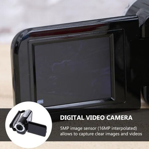 كاميرا فيديو رقمية صغيرة من VILLCASE، كاميرا فيديو محمولة بدقة 16 ميجابكسل مع شاشة LCD مقاس 2 بوصة باللون الأسود للسفر والمبتدئين in Kuwait