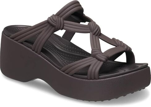Crocs Women's Brooklyn Knot Sky Wedge Platform Sandals, Espresso Knot, 9 in Kuwait
