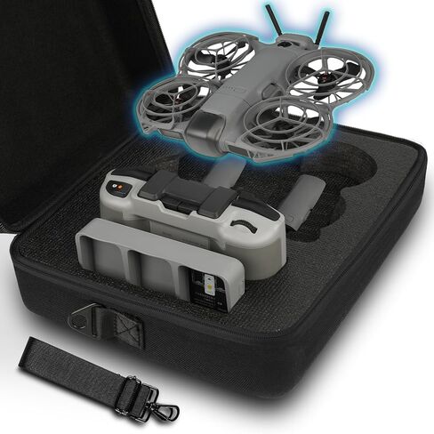 GAGITERVR Hard Carrying Case Compatible with DJI Neo 2 Drone Fly More Combo, Travel Bag for Aircraft, RC N3 Remote Controllers, Charging Hub, 3 Batteries and Accessories, Blacks in Kuwait